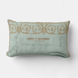 Coussin Rectangle Calligraphie vintage Flourish Swirl Etched Collage