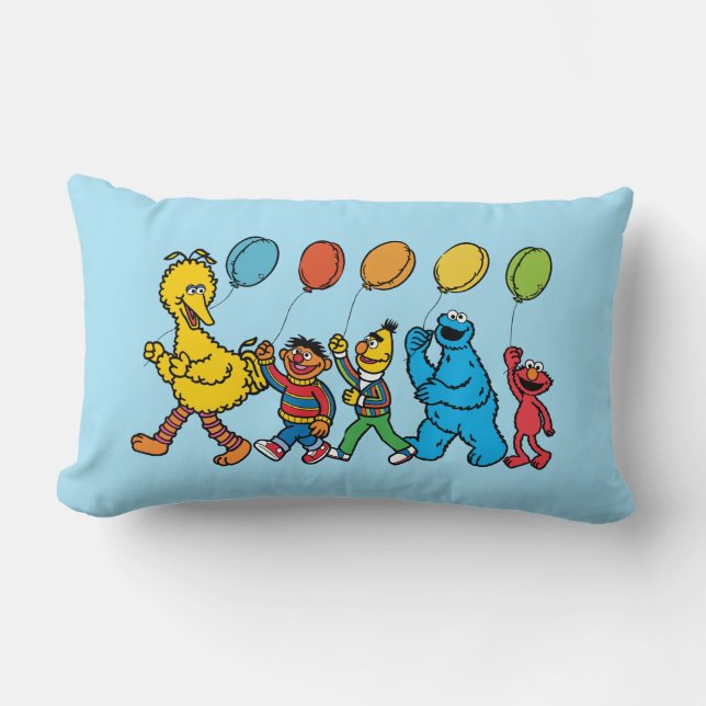 Coussin Rectangle Camarades de la rue Sésame | Ballons de fête (Recto)