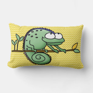 Coussin Rectangle Cameleon de dessin animé drôle et mignon Lézard ve