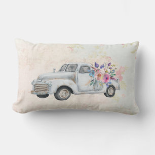 Coussin Rectangle Camion de ramassage vintage Aquarelle rustique