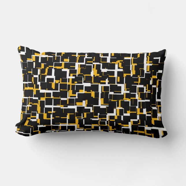 Coussin Rectangle Camion numérique noir blanc Motif jaune (Recto)