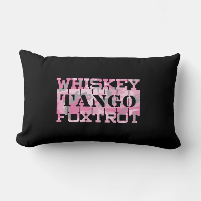Coussin Rectangle Camion rose Foxtrot Tango Whiskey Militaire (Recto)