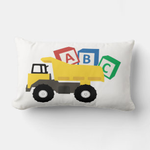 Coussin Rectangle Camions de construction de camions ABC Dump