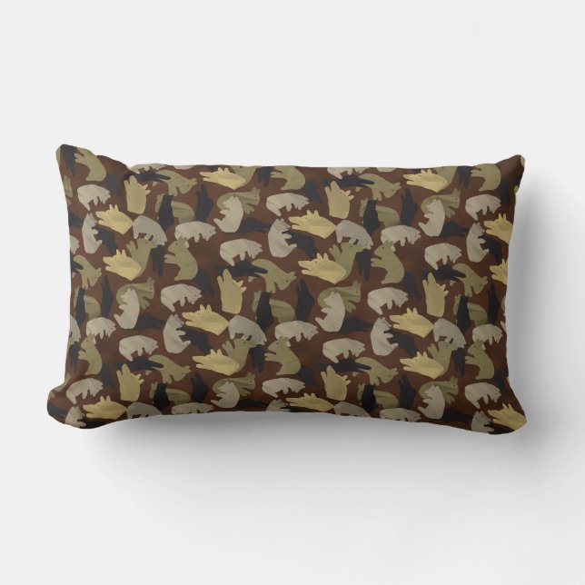 Coussin Rectangle Camouflage animal Silhouette Brown (Recto)