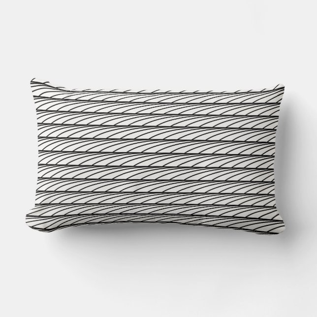 Coussin Rectangle Camouflage noir et blanc Motifs Abstraits Thro (Recto)