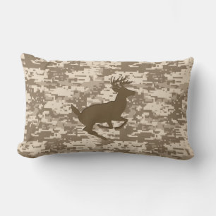 Coussin Rectangle Camouflage numérique beige du désert Motif de camé