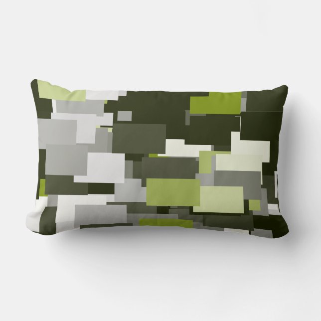 Coussin Rectangle Camouflage urbain vert gris (Recto)