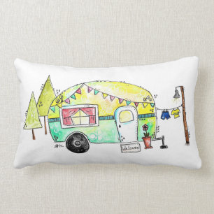 Coussin Rectangle Camper joyeux rétro mignon et fantasque