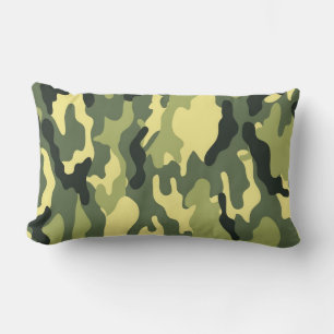Coussin Rectangle Camping Chasse Camouflage vert