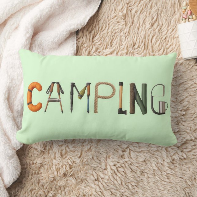Coussin Rectangle Camping Mot Lumbar Jeu d'oreiller (Couverture)