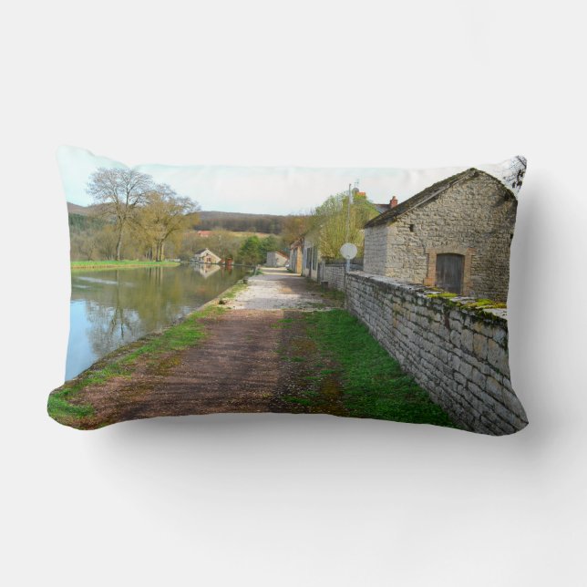 Coussin Rectangle Canal Rhône-Alpes Campagne française (Recto)