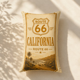 Coussin Rectangle Canapé Accent Rétro Route 66 Californie Côtière