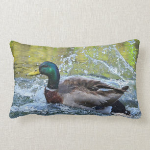 Coussin Rectangle Canard de Mallard d'éclaboussure de ressort