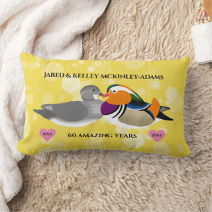 Coussin Rectangle Canards Mandarins Tourtereaux Toute Année de Maria