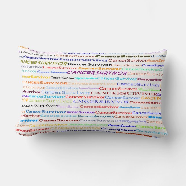 Coussin Rectangle Cancer Survivant Conception de texte II Lumbar Cou (Recto)