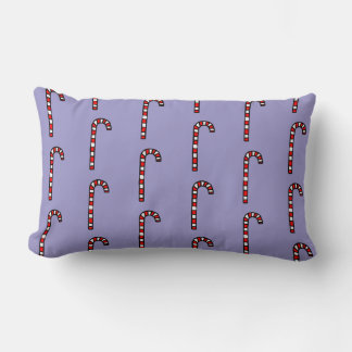 Coussin Rectangle Candy Canes on Purple Background