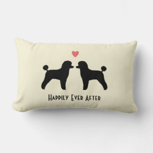 Coussin Rectangle Caniches jouets noirs - Chiens de mariage avec tex