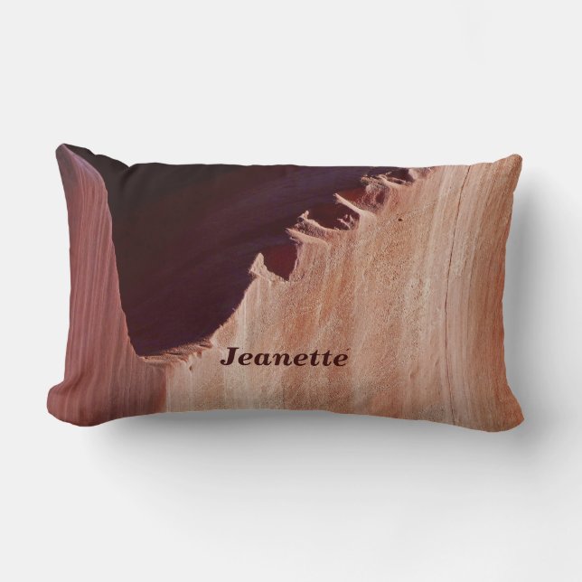 Coussin Rectangle Canyon Abstrait Nom personnalisé Sud-Ouest Brown (Recto)