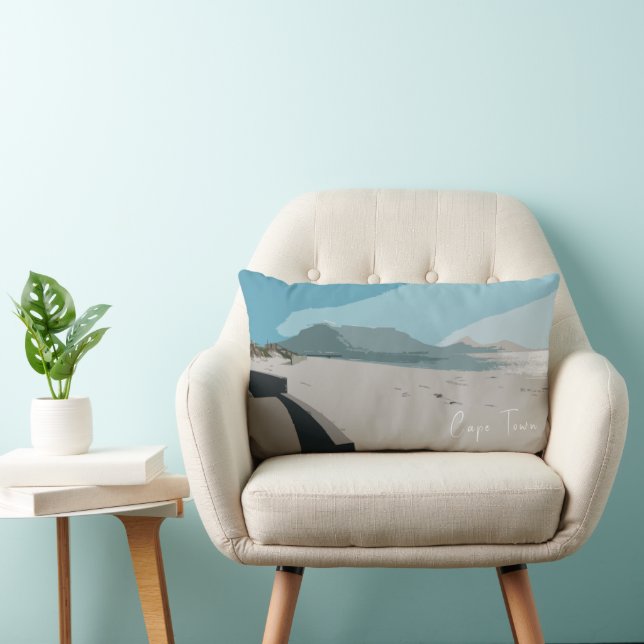 Coussin Rectangle Cape Town Table Mountain Ocean Sketch (Chaise)