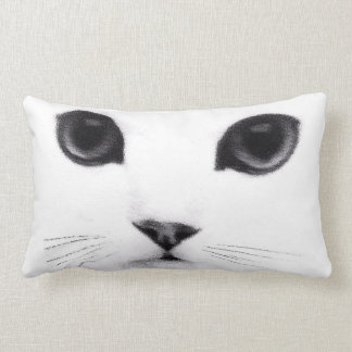 Coussin Rectangle Caractéristiques blanches noires de KittyFace