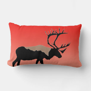 Coussin Rectangle Caribou au coucher du soleil - Art original de la 