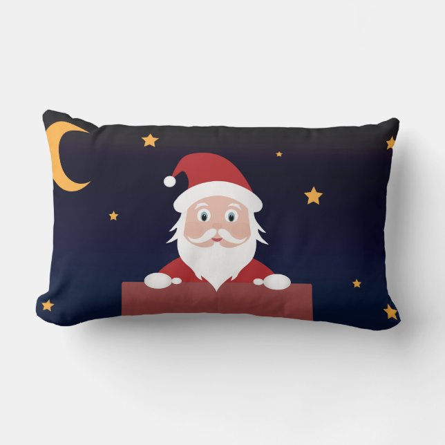 Coussin Rectangle Caricature du Père Noël à Noël dans la nuit du Che (Recto)