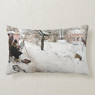 Coussin Rectangle Carl Larsson Peintre en plein air. Hiver-Motif