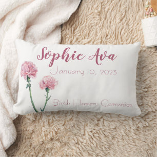 Coussin Rectangle Carnation Janvier Mois de naissance Fleur