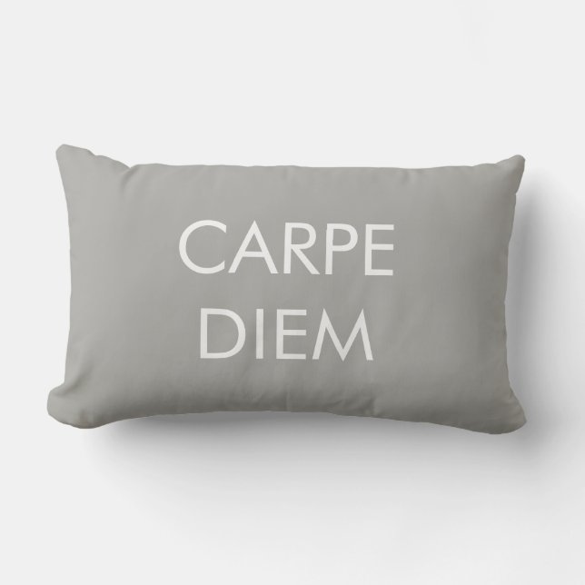 Coussin Rectangle Carpe Diem Grey Latin (Recto)