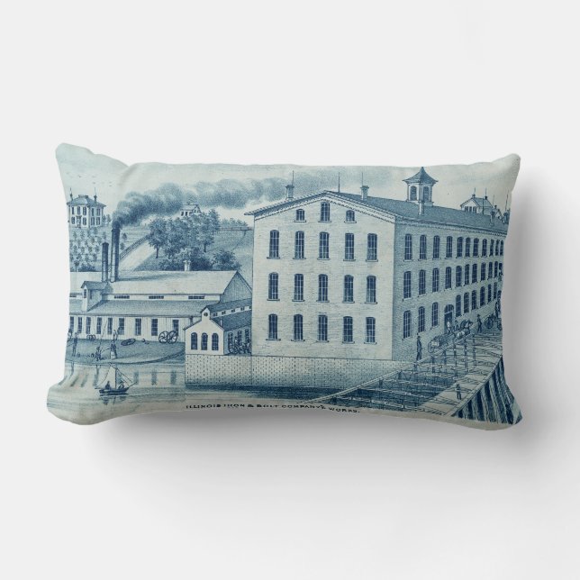 Coussin Rectangle Carpentersville Illinois 1871 Illinois Fer n Bolt (Recto)