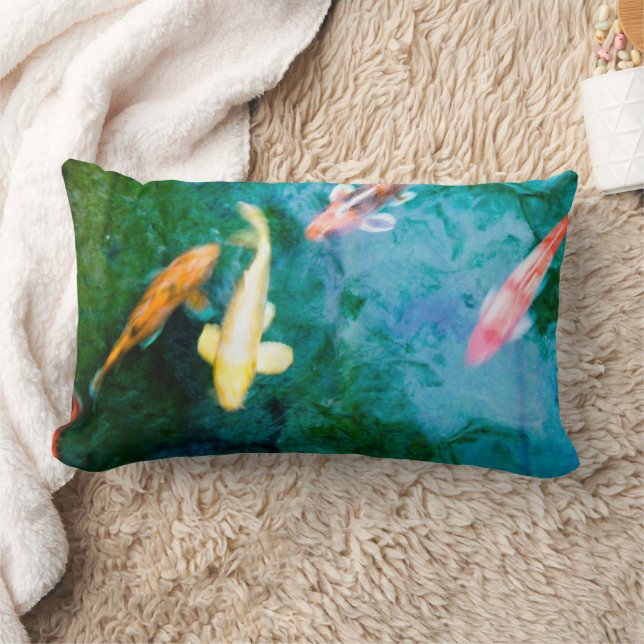 Coussin Rectangle Carpes Koï Colorées (Couverture)