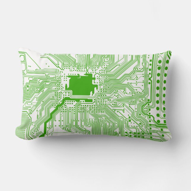 Coussin Rectangle carré de circuit de carte mère coussin-vert 1 (Recto)