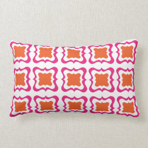 Coussin Rectangle Carré moderne Répéter Motif Hot rose Orange Bla