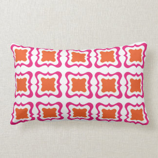 Coussin Rectangle Carré moderne Répéter Motif Hot rose Orange Blanc