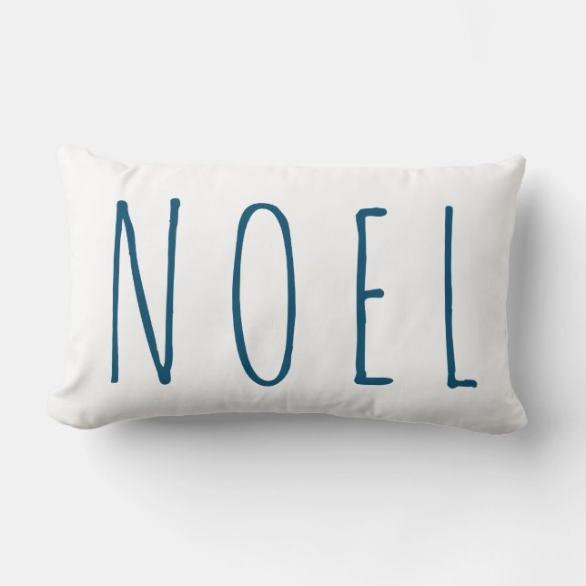 Coussin Rectangle Carreau bleu de Noel de Noël blanc (Recto)