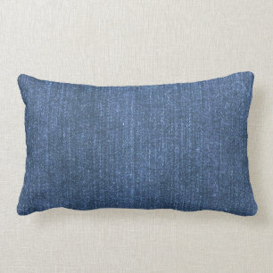 Coussin Rectangle Carreau de bleu de denim