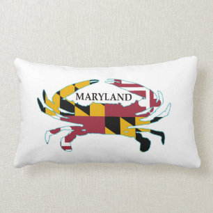Coussin Rectangle Carreau de crabe de drapeau du Maryland