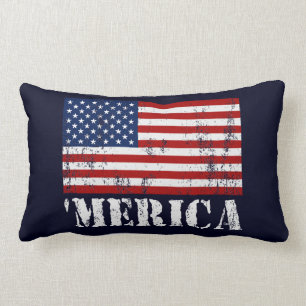 Coussin Rectangle Carreau de Lumbar de drapeau de MERICA États-Unis