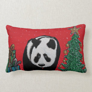 Coussin Rectangle Carreau de Noël de panda