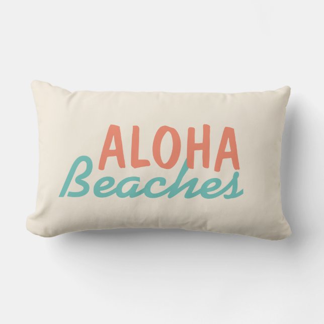 Coussin Rectangle Carreau de plages de blanc Aloha (Recto)