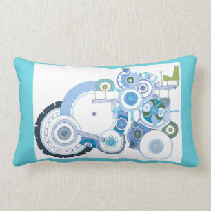 Coussin Rectangle Carreau de tracteur et de poissons