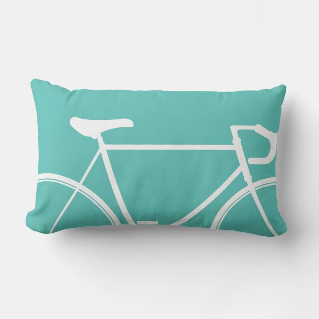 Coussin Rectangle Carreau de vélo de turquoise (Recto)