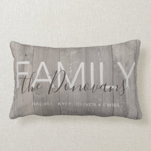 Coussin Rectangle Carreau en bois rustique de famille