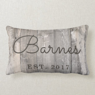 Coussin Rectangle Carreau en bois rustique de famille