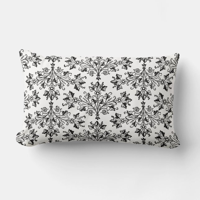 Coussin Rectangle Carreau floral de motif de damassé de marguerite (Recto)