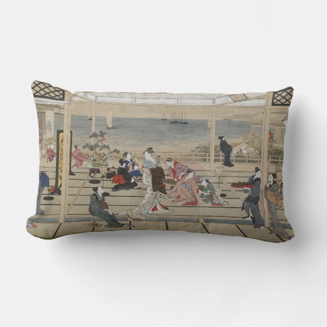 Coussin Rectangle Carreau japonais de l'art d'Utamaro (Recto)