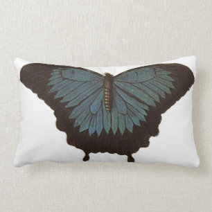 Coussin Rectangle Carreau lombaire de papillon dans le bleu et le