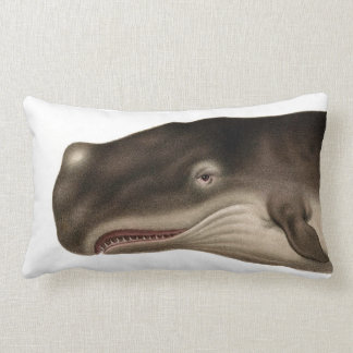 Coussin Rectangle Carreau nautique lombaire de baleine grise