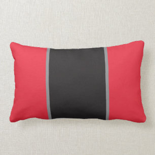 Coussin Rectangle Carreau noir et gris rouge