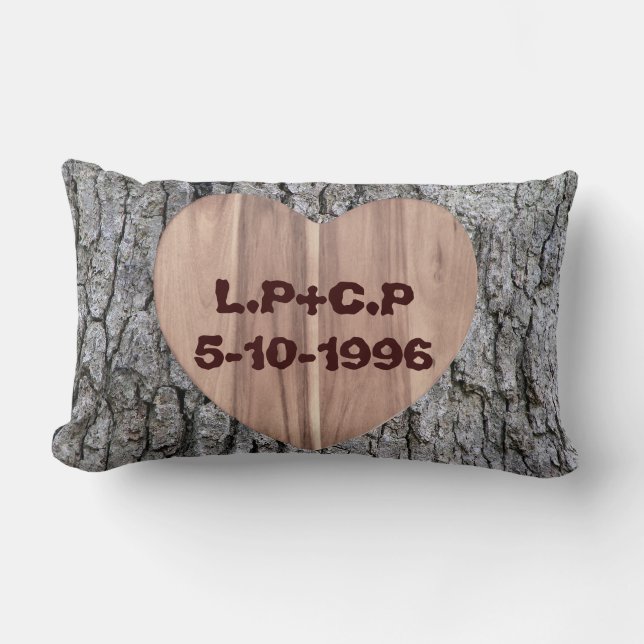 Coussin Rectangle Carreau personnalisable d'arbre d'amoureux (Recto)